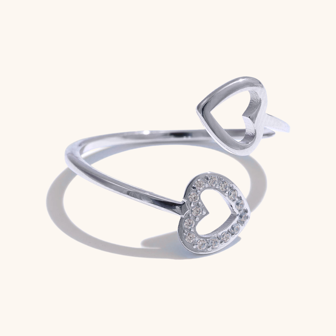 Double Heart Wrap Ring