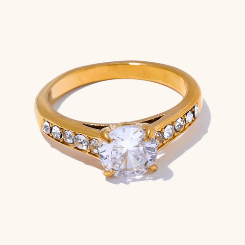 Radiant Solitaire Pavé Ring