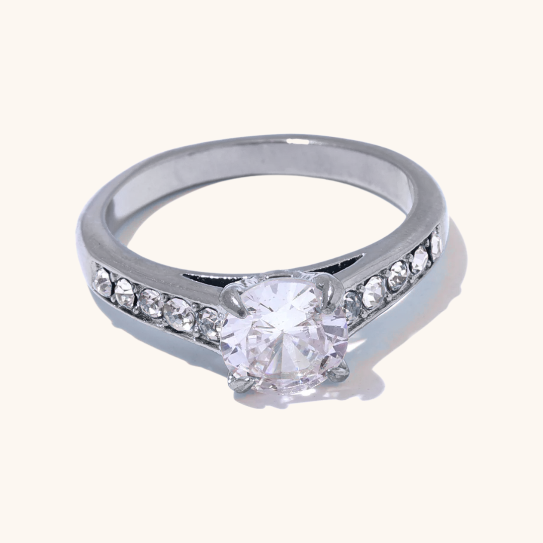 Radiant Solitaire Pavé Ring