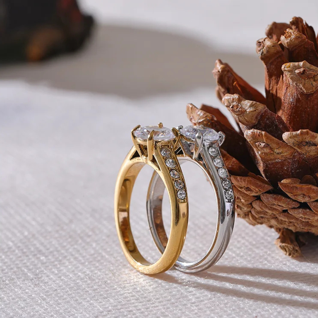 Radiant Solitaire Pavé Ring
