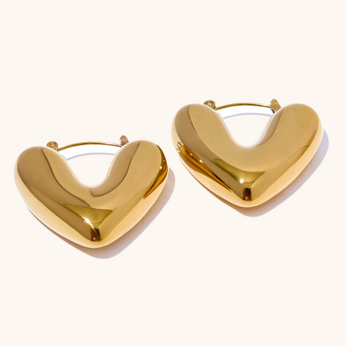 Chunky Heart Hoop Earrings