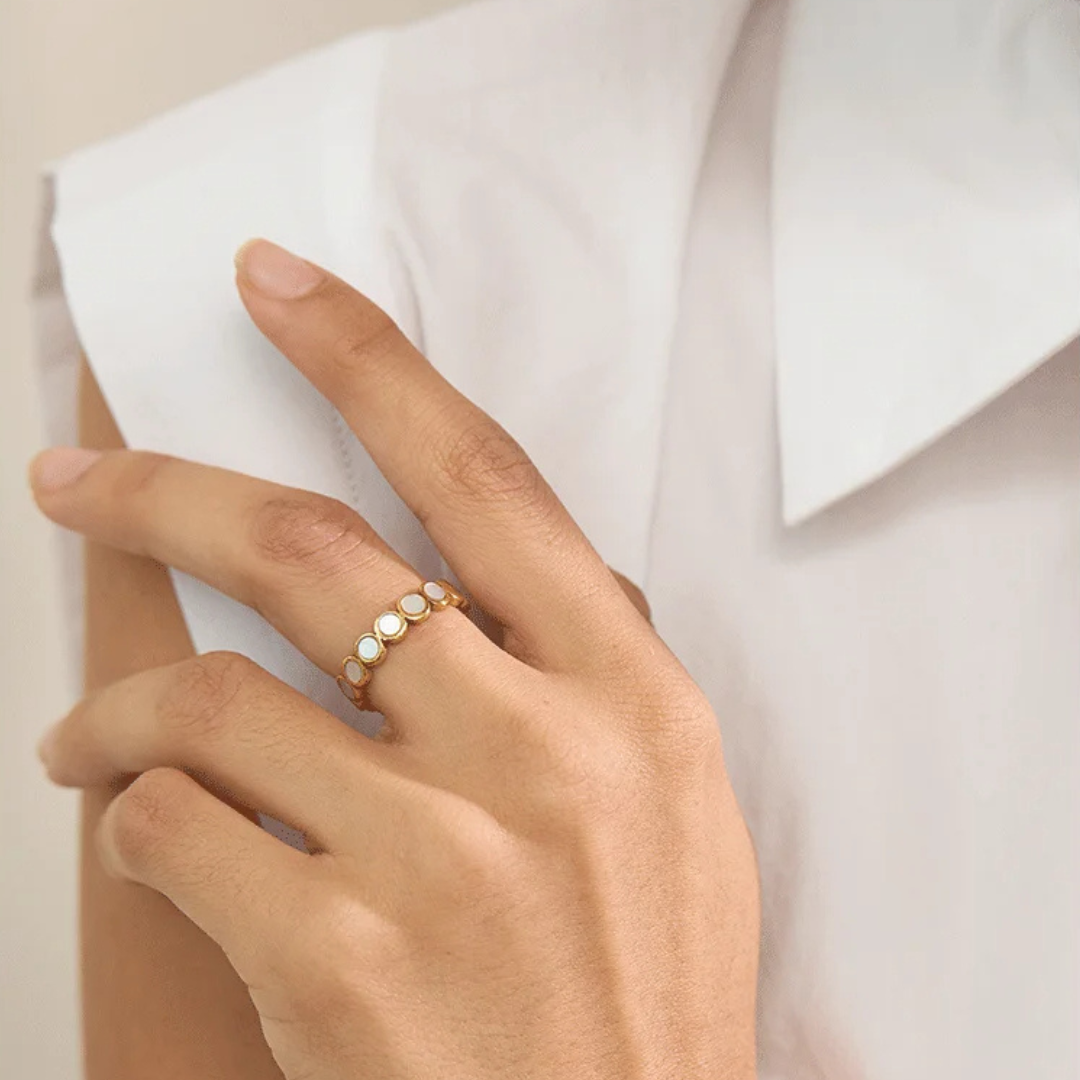 Shell Dot Band Ring