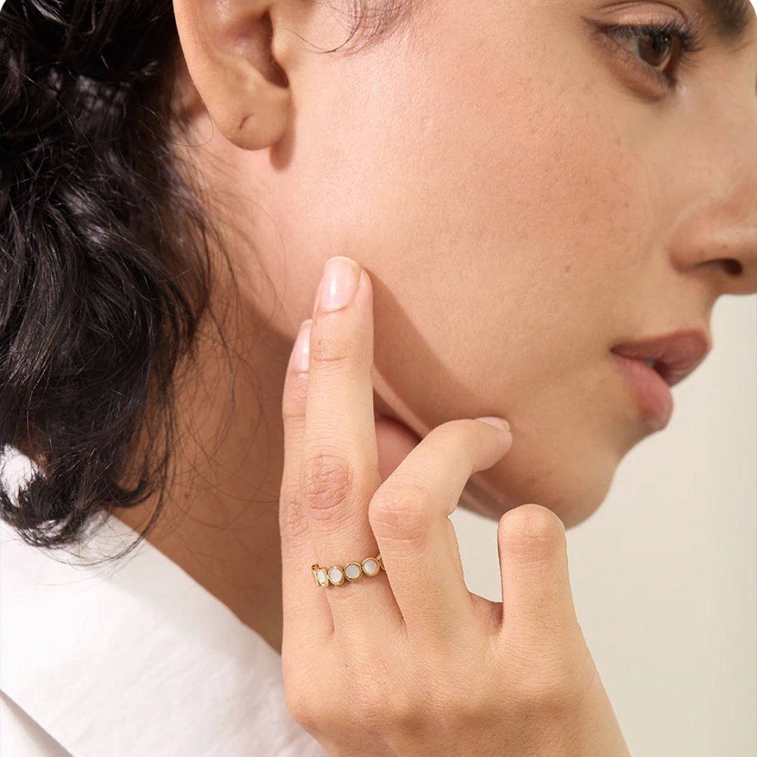Shell Dot Band Ring