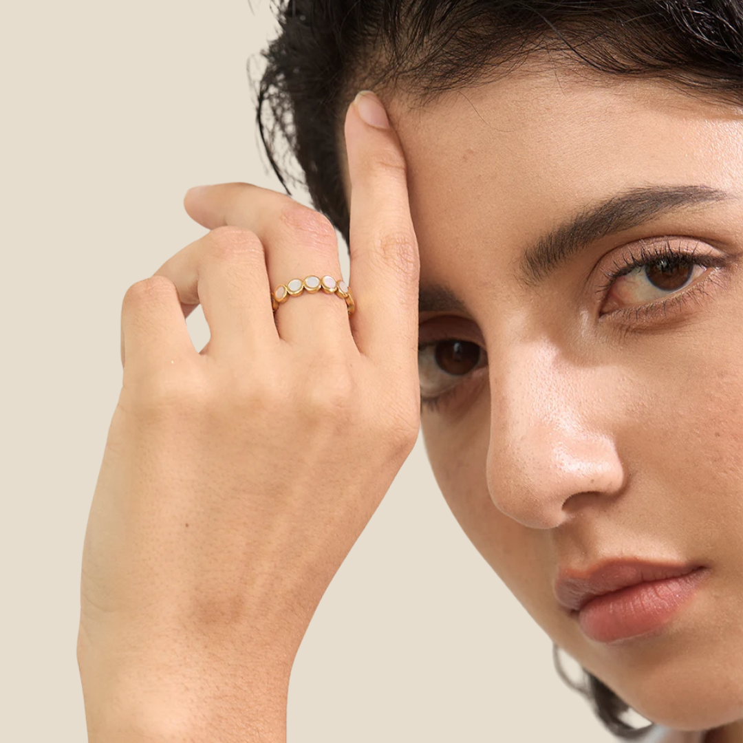 Shell Dot Band Ring