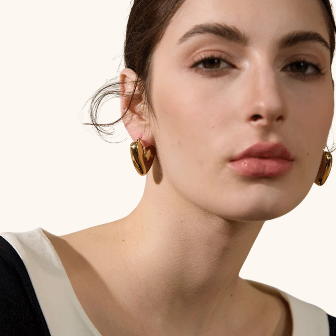 Chunky Heart Hoop Earrings