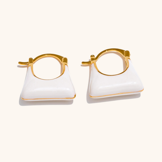 Enamel Tote Stud Earrings