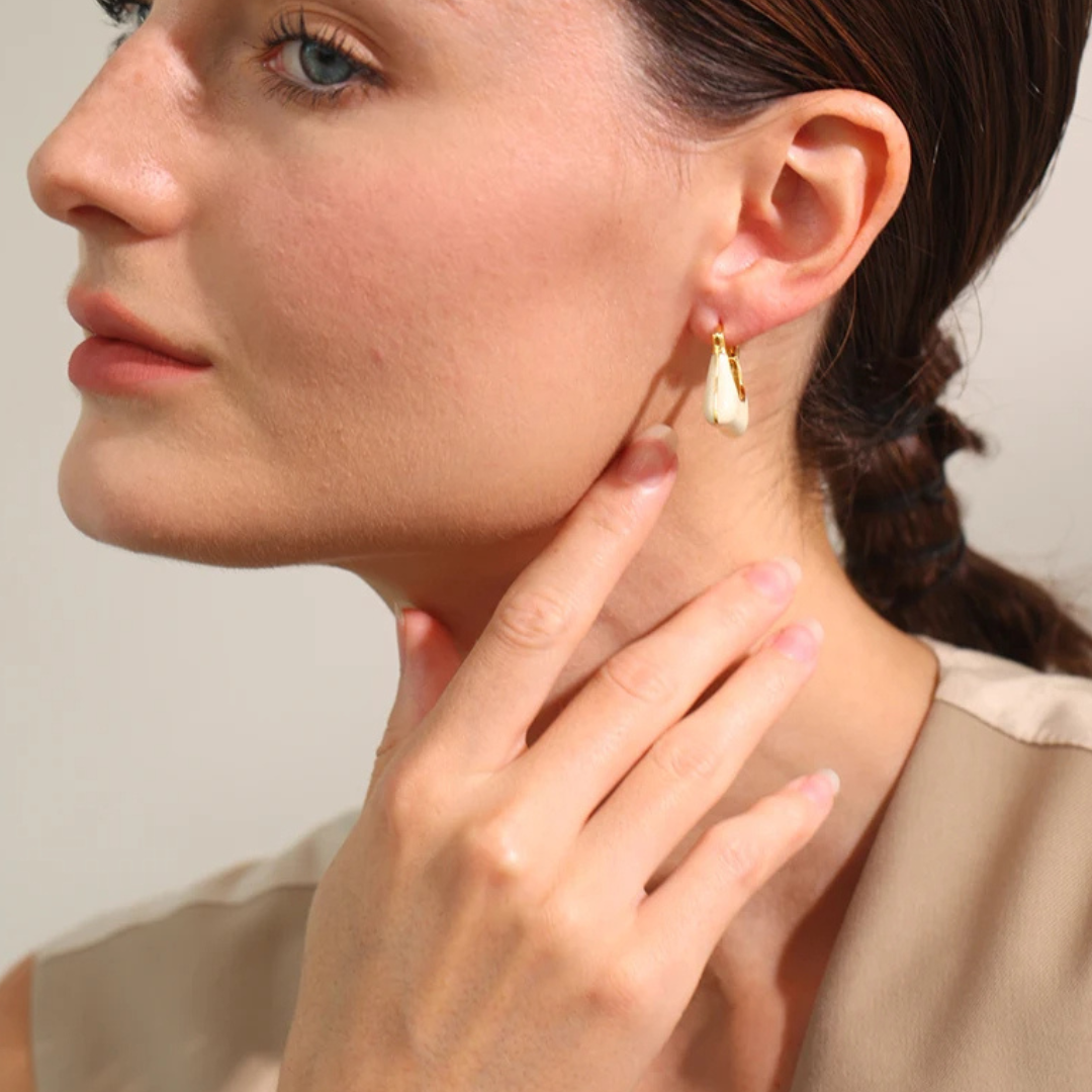 Enamel Tote Stud Earrings