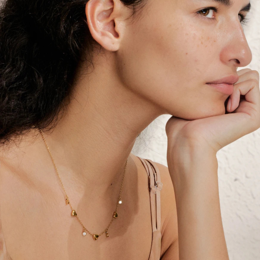 Heart Drop Chain Necklace