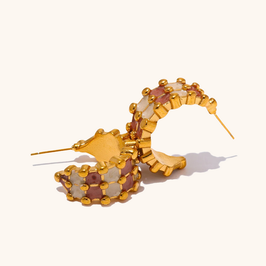 Enamel C-Hoop Earrings