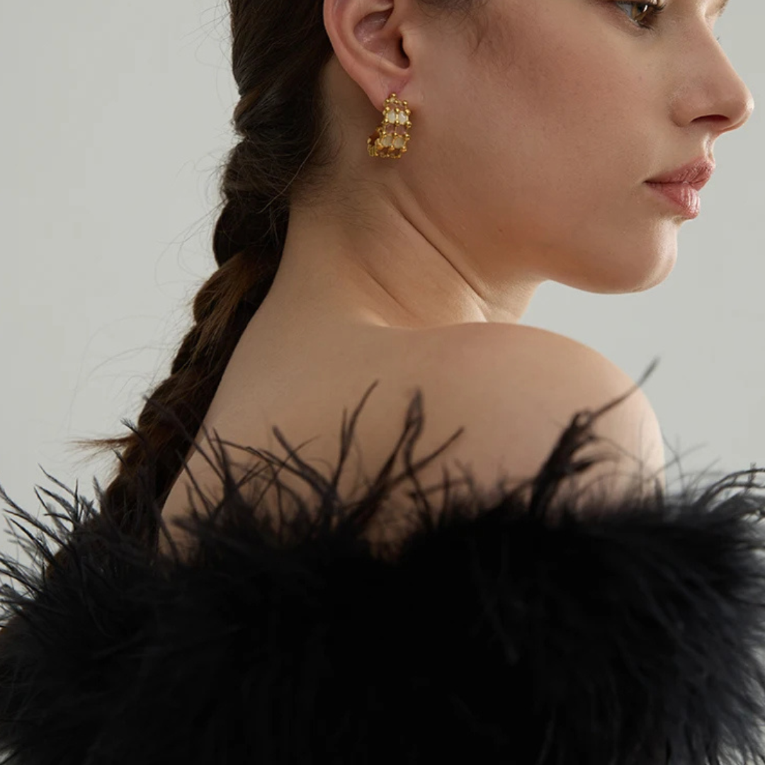Enamel C-Hoop Earrings