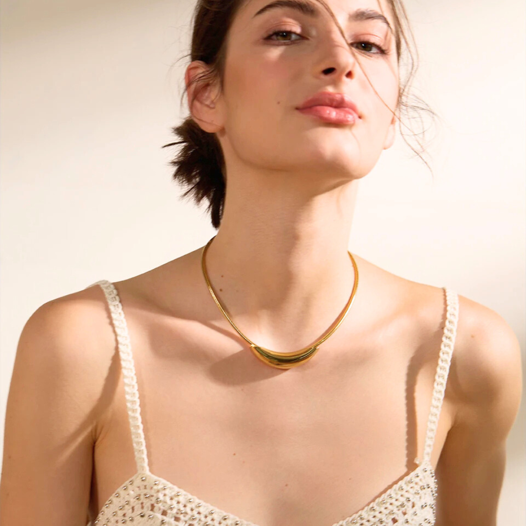 Curved Choker Necklace