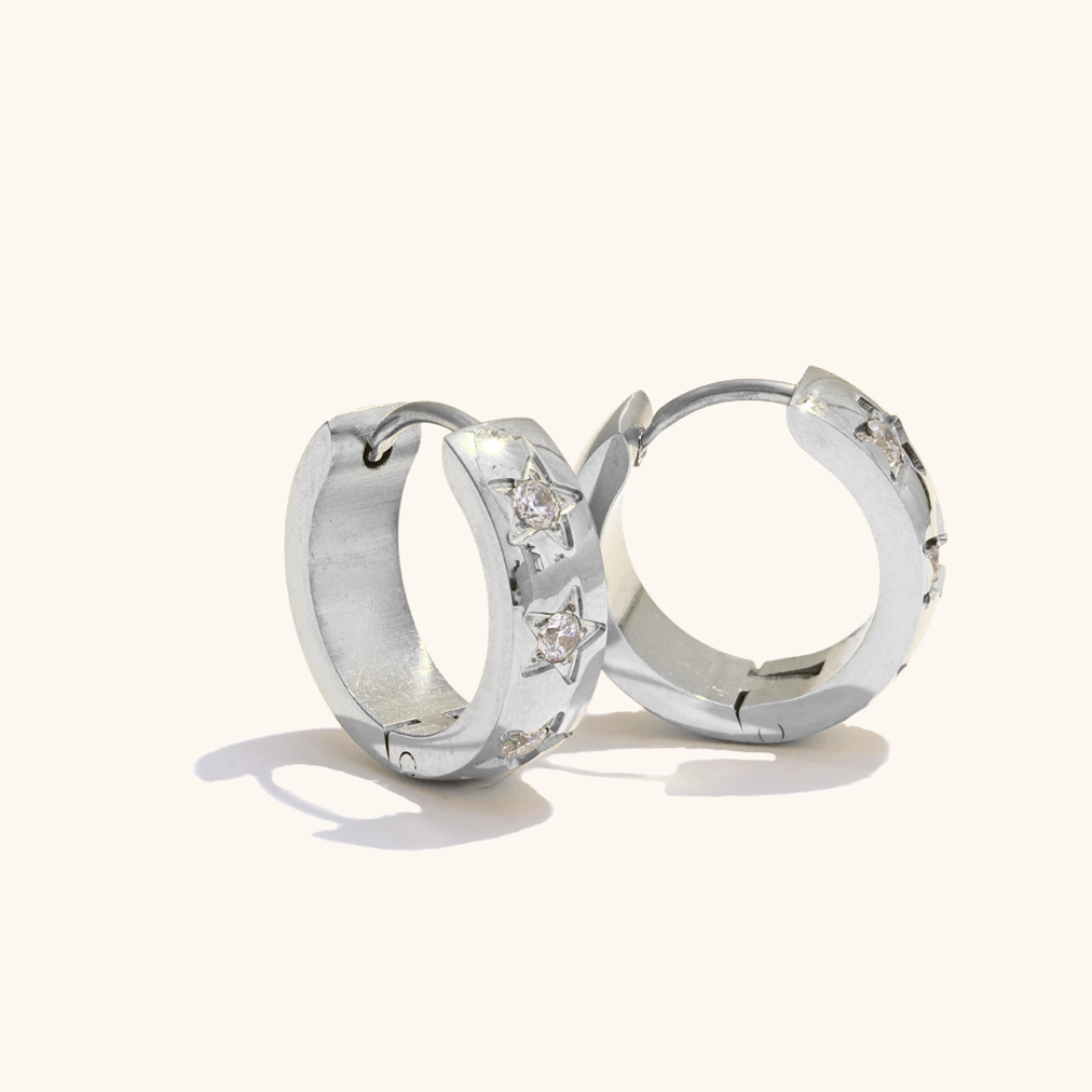 Star Hoop Earrings