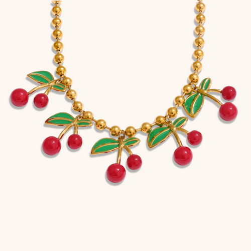 Cherry Beaded Necklace