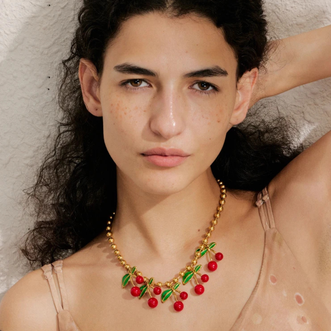 Cherry Beaded Necklace