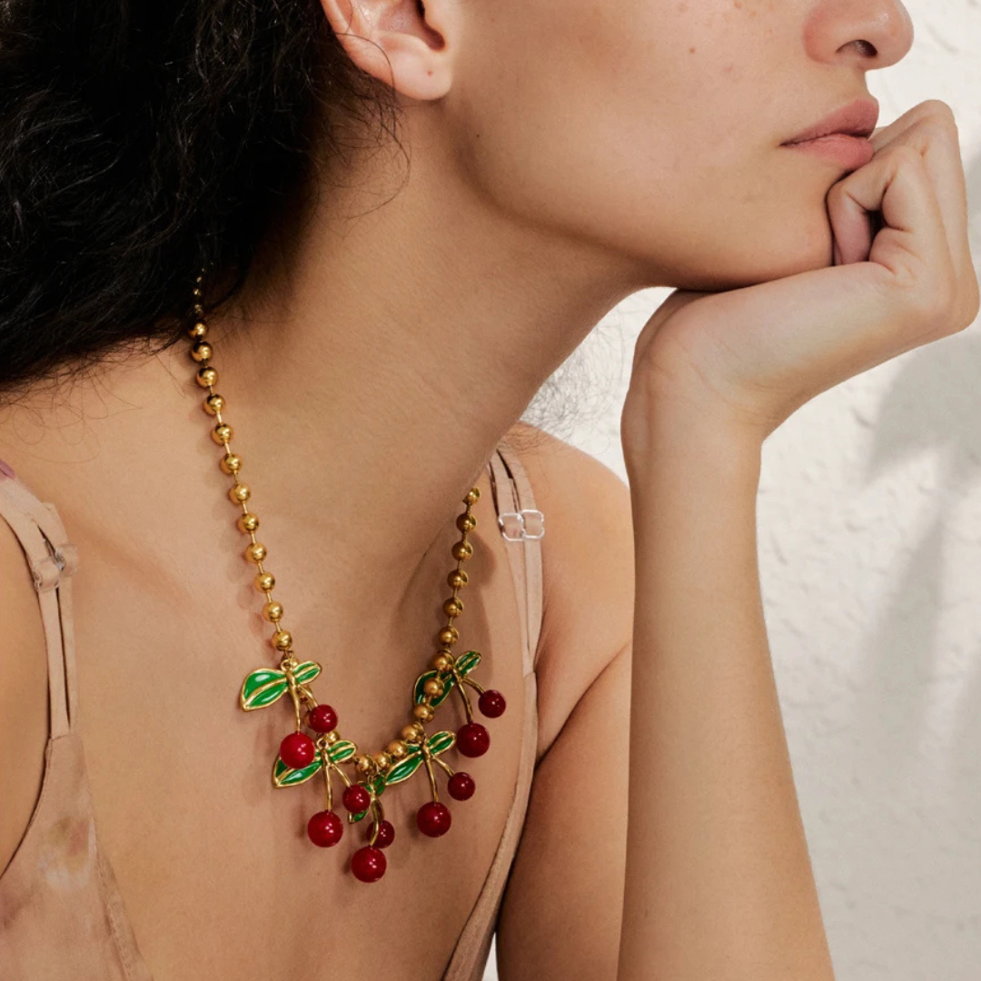 Cherry Beaded Necklace