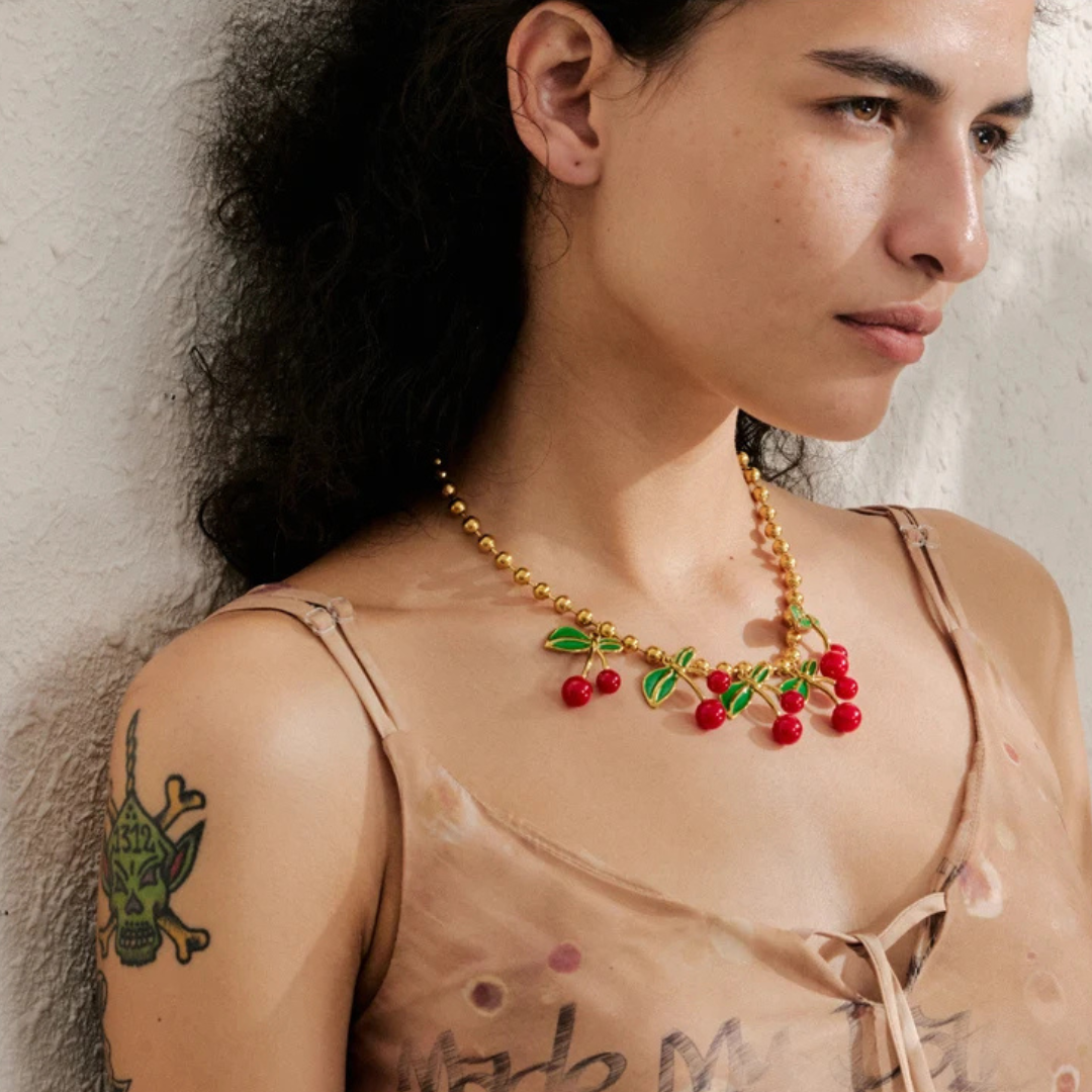 Cherry Beaded Necklace