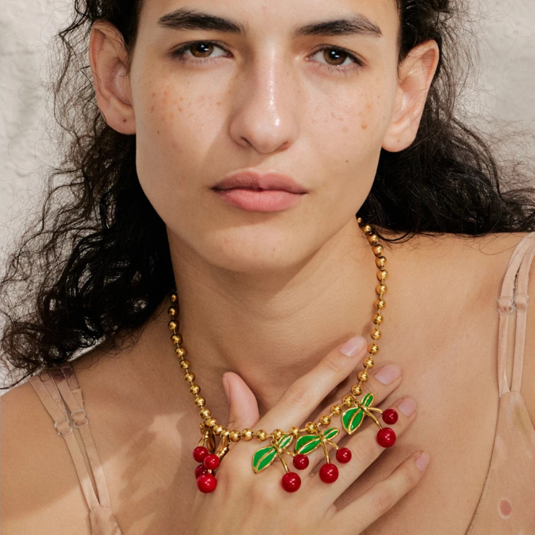Cherry Beaded Necklace