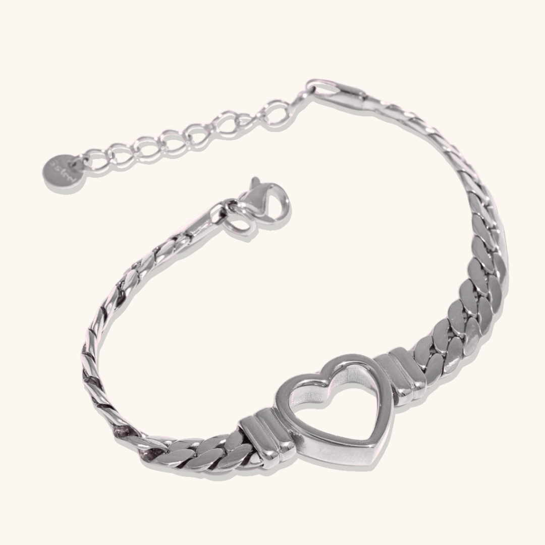 Cuban Heart Link Bracelet