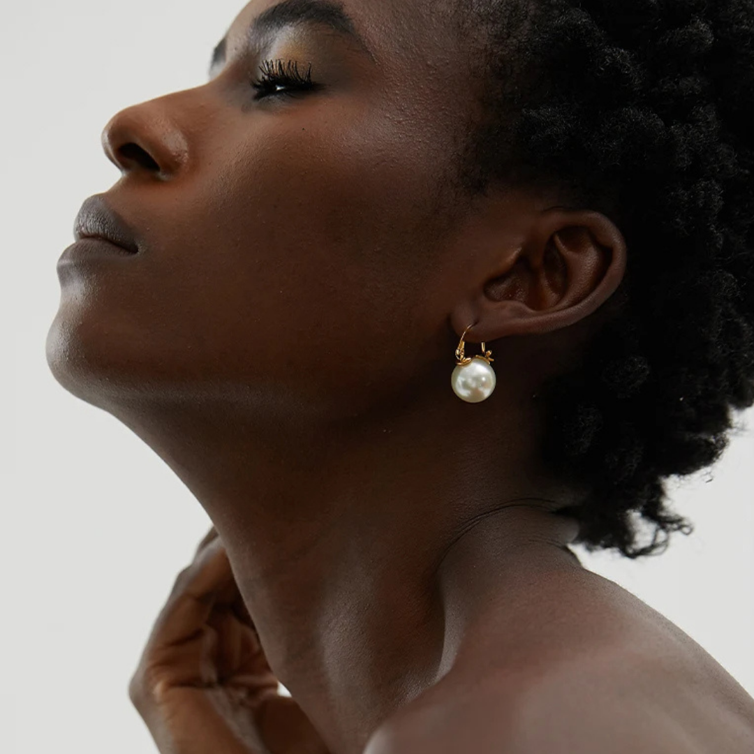 Pearl Hoop Clip Earrings