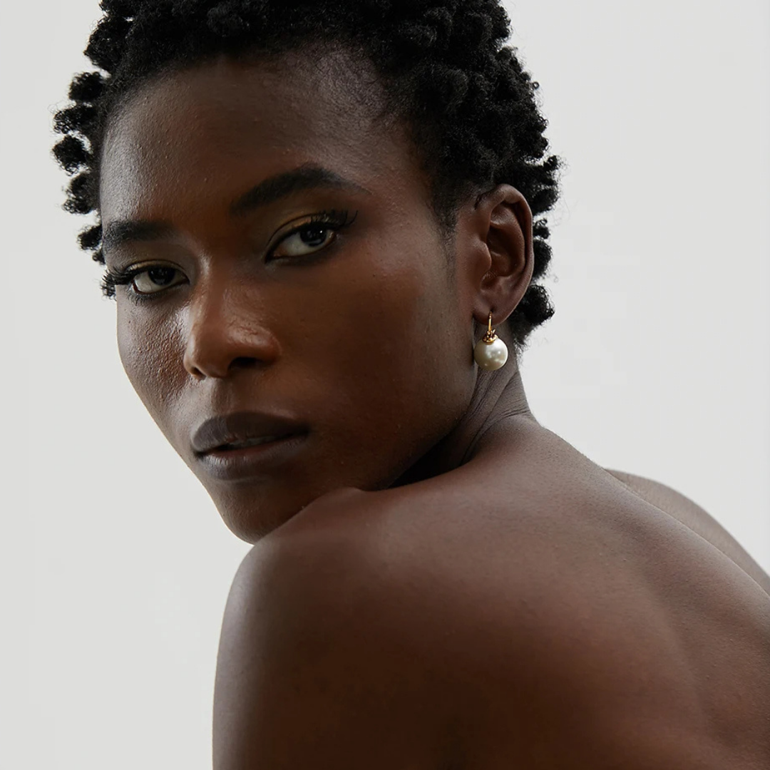 Pearl Hoop Clip Earrings