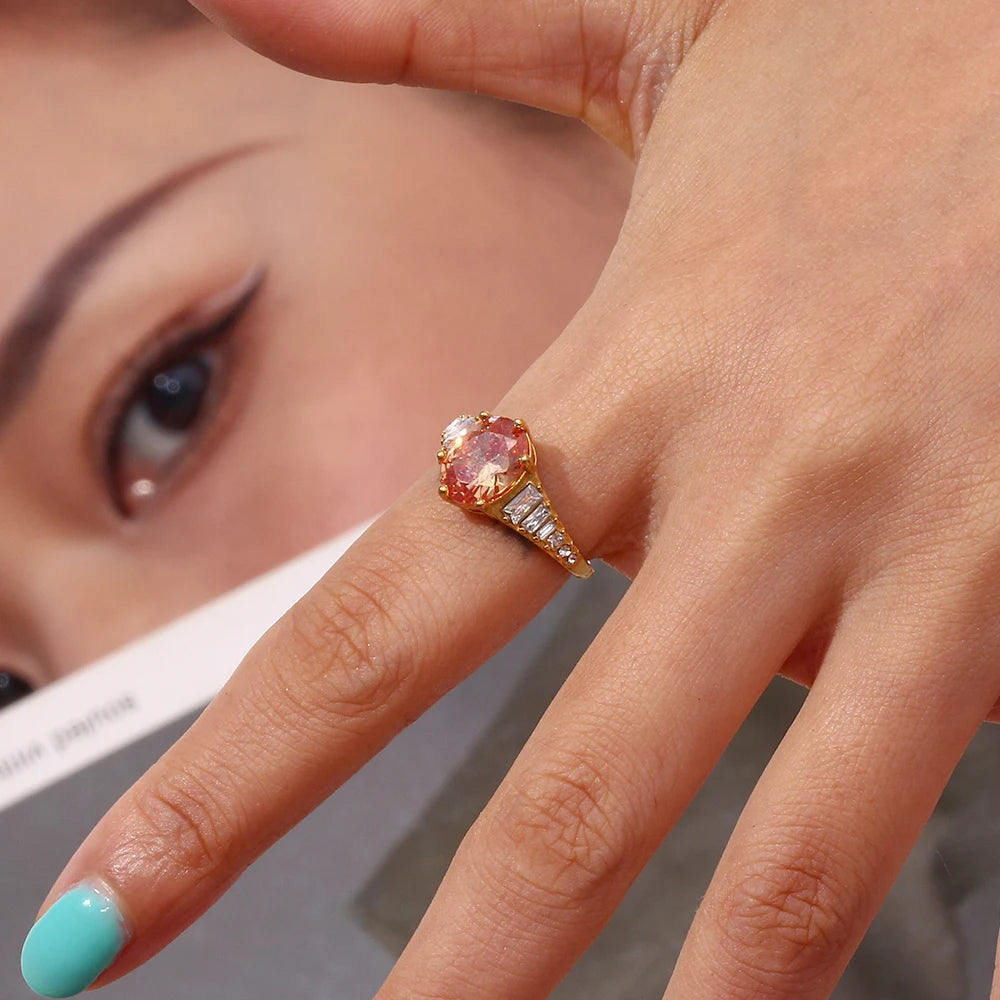 Oval Gem Statement Ring