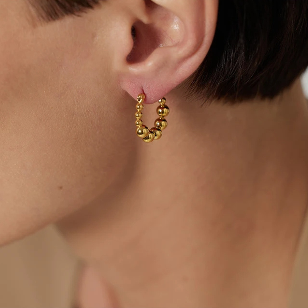 Tiered Curve Bead Earrings