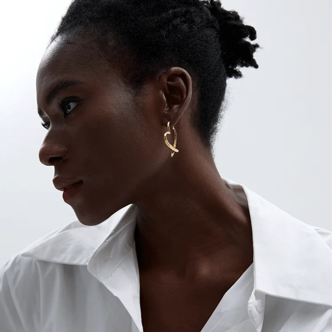 Open Heart Hoop Earrings