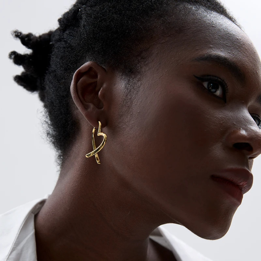 Open Heart Hoop Earrings