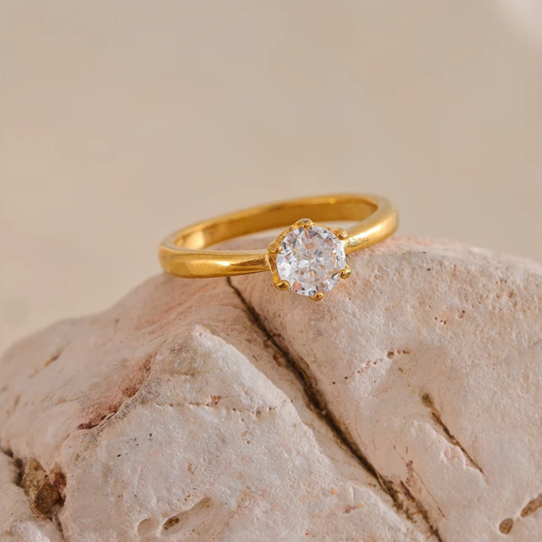 Solitärring mit Rundschliff