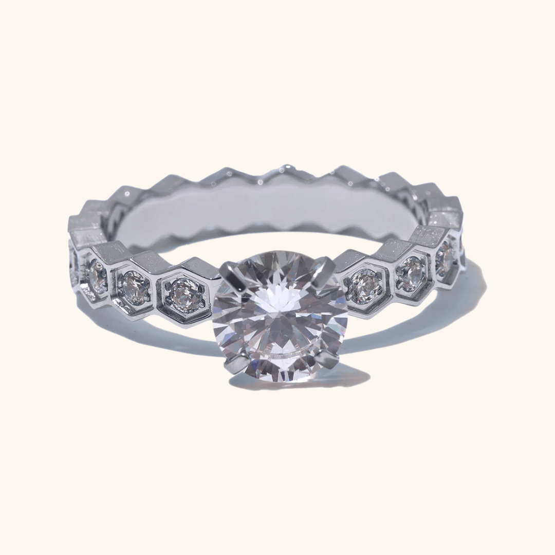 Hexa Solitaire Ring