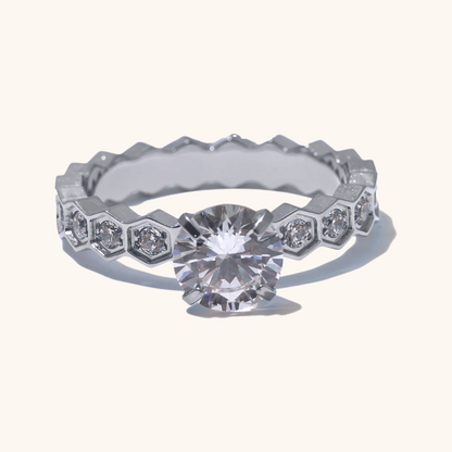 Hexa Solitaire Ring