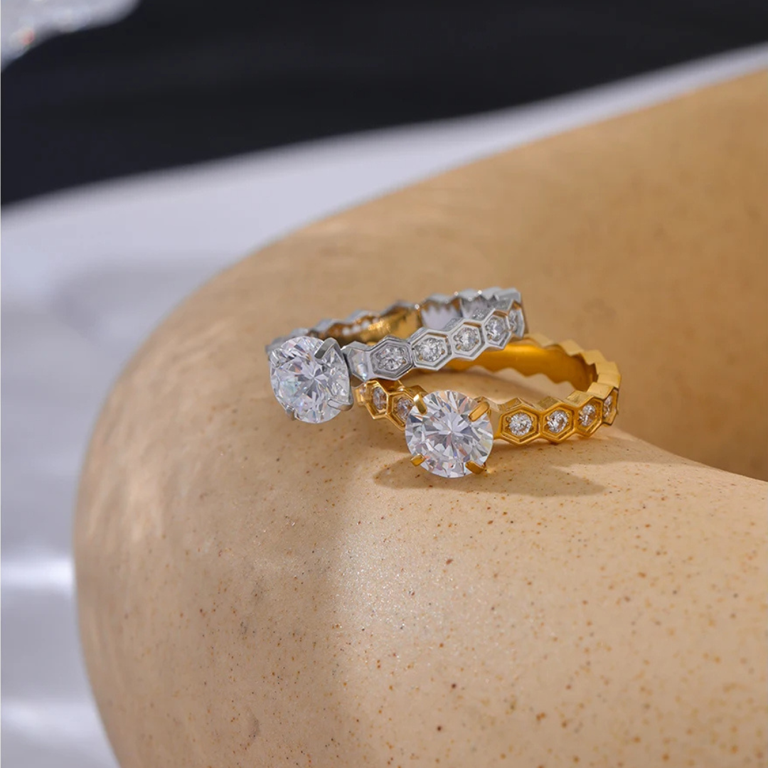 Hexa Solitaire Ring