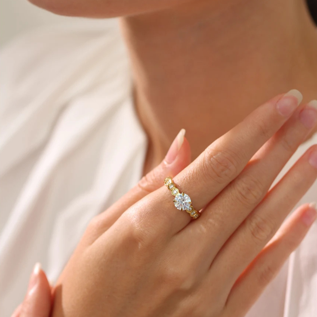 Hexa Solitaire Ring