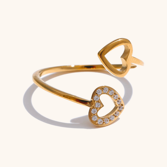 Double Heart Wrap Ring