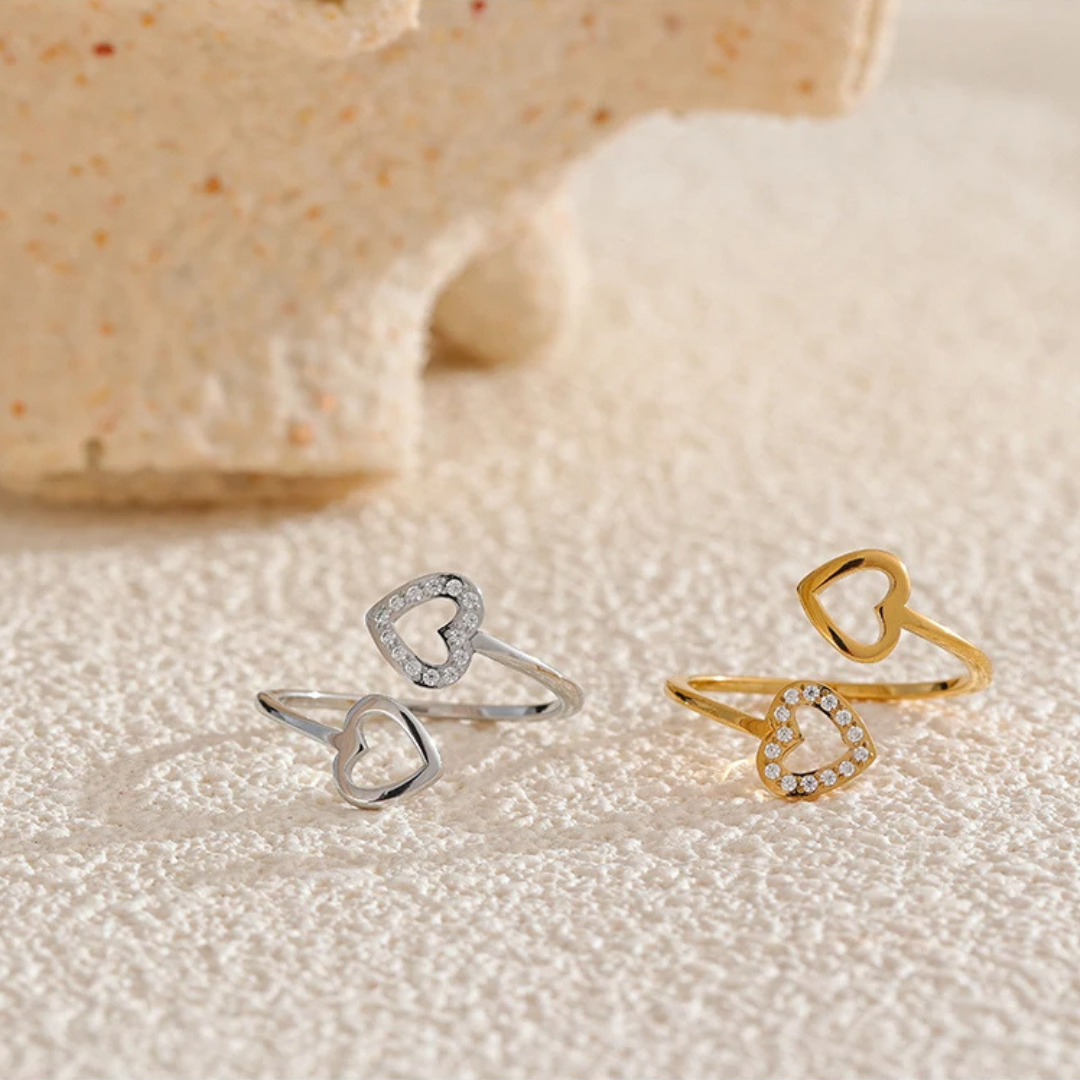 Double Heart Wrap Ring