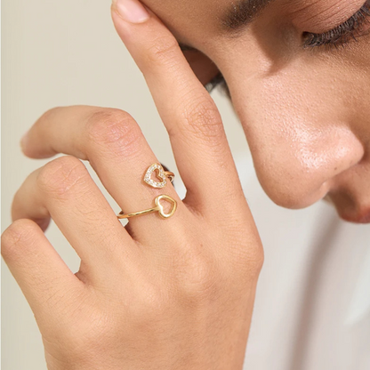 Double Heart Wrap Ring
