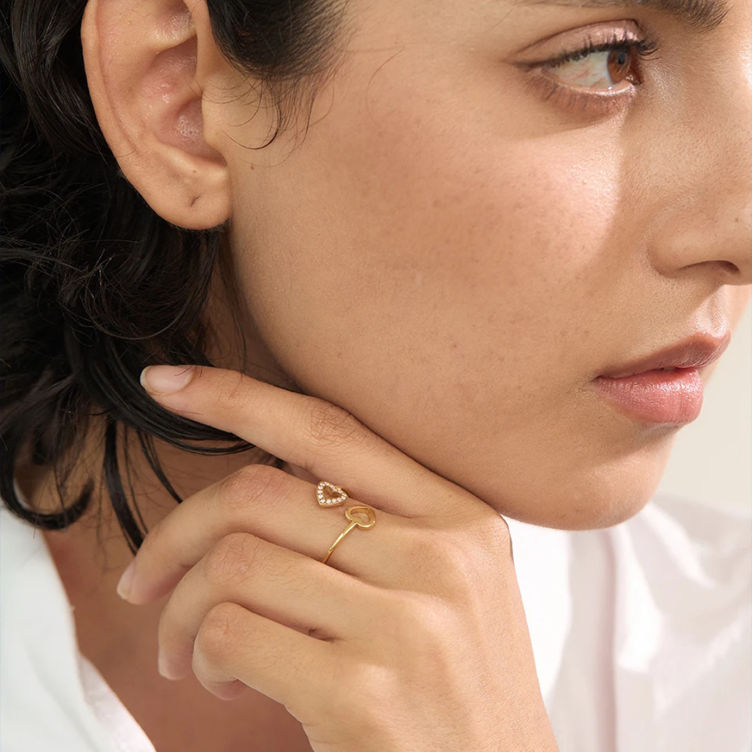 Double Heart Wrap Ring