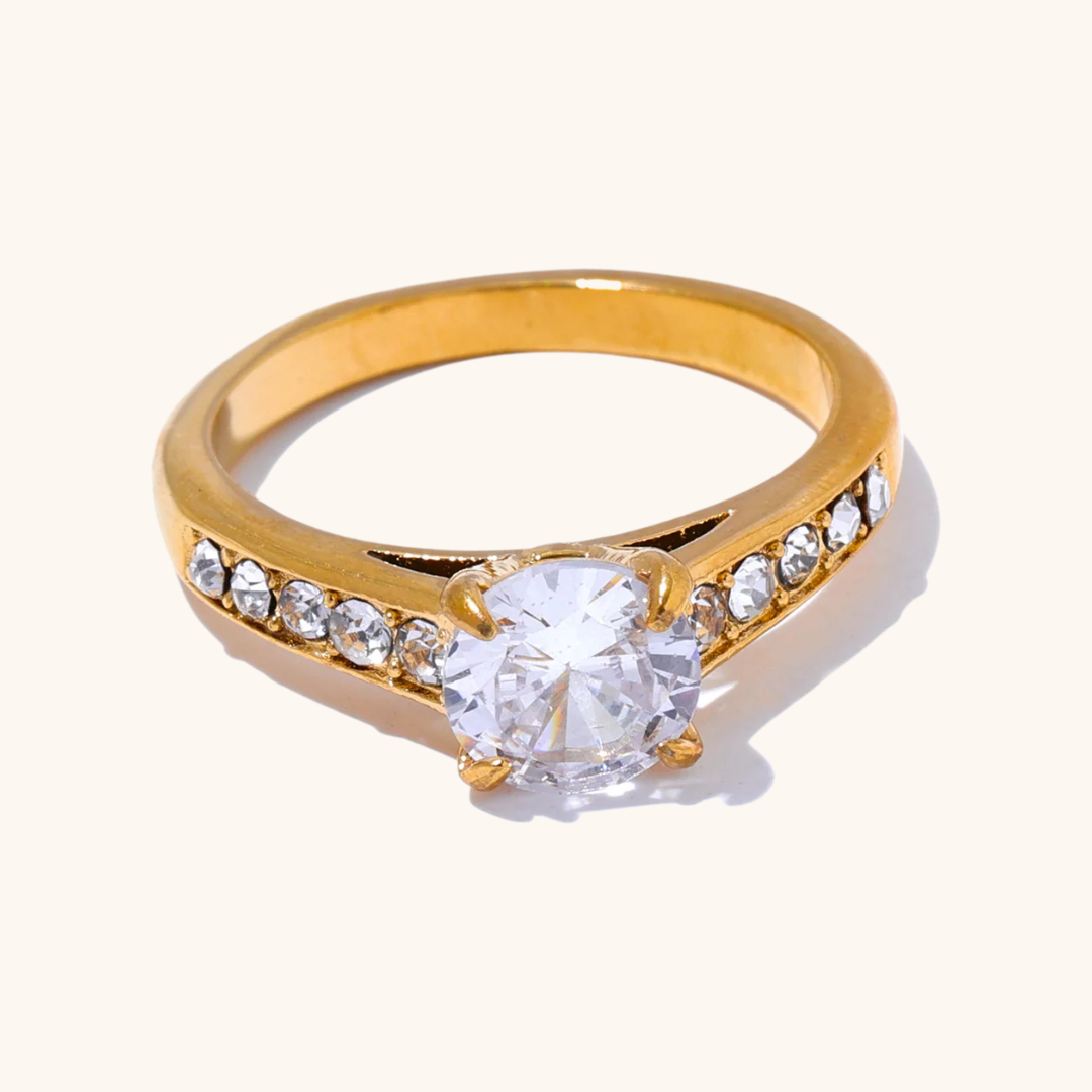 Radiant Solitaire Pavé Ring