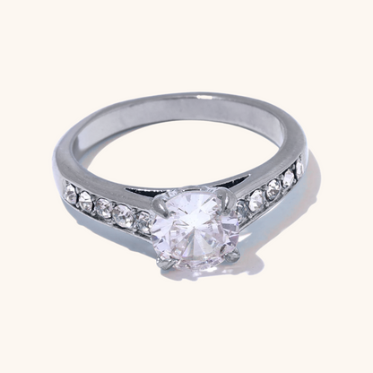 Radiant Solitaire Pavé Ring