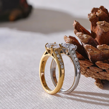 Radiant Solitaire Pavé Ring