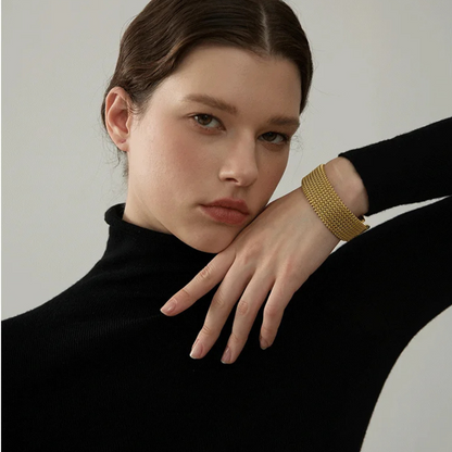 Textured Mesh Cuff Bangle