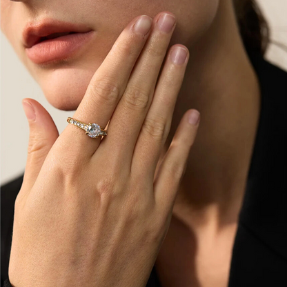 Radiant Solitaire Pavé Ring