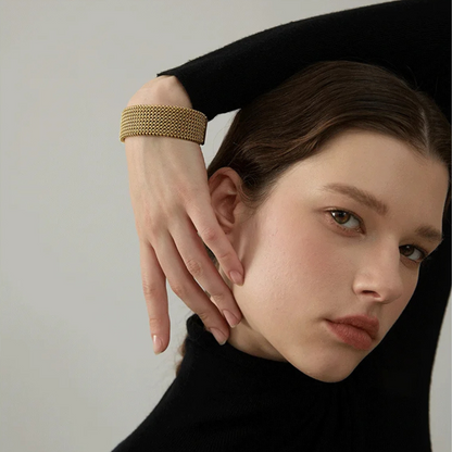 Textured Mesh Cuff Bangle