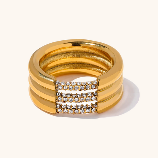 Layered Stone Bar Ring