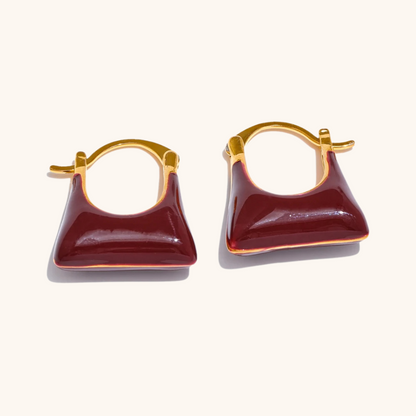 Enamel Tote Stud Earrings