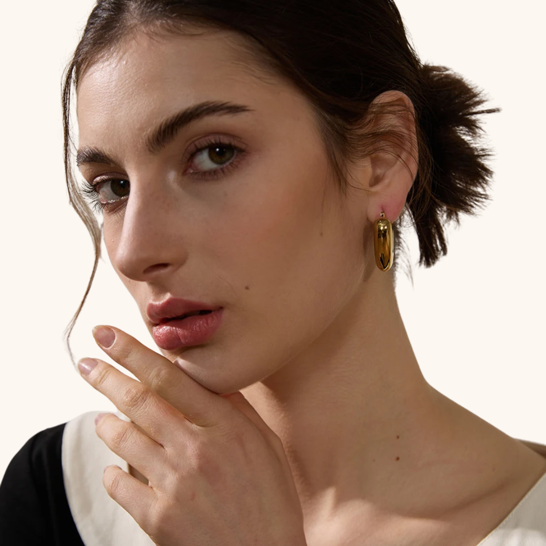 Chunky Heart Hoop Earrings