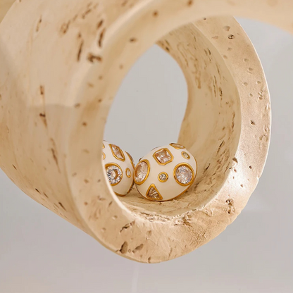 Enamel Dome Stud Earrings