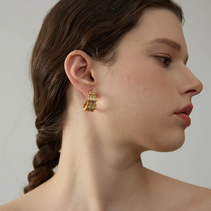 Enamel C-Hoop Earrings