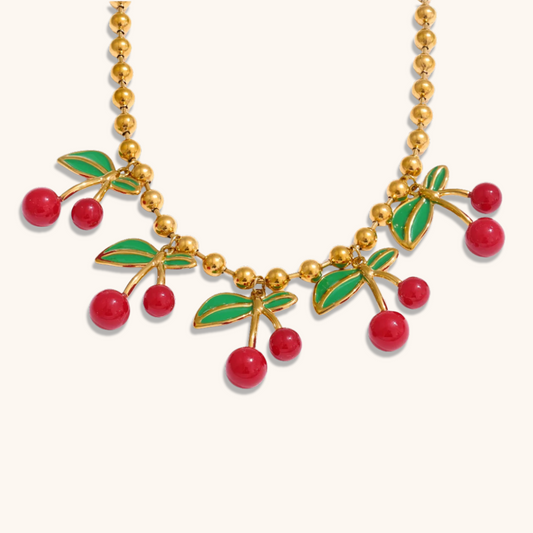 Cherry Beaded Necklace