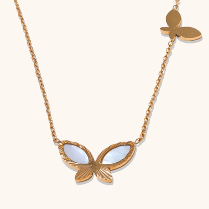 Butterfly Shell Pendant Necklace